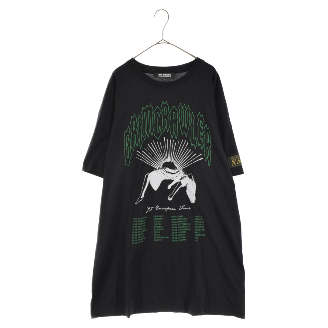 RAF SIMONS ラフシモンズ 22SS GRIMCRAWLER OVERSIZED T-SHIRT グリムクローラー オーバーサイズ ロゴ 半袖Tシャツ カットソー ブラック 221-M132