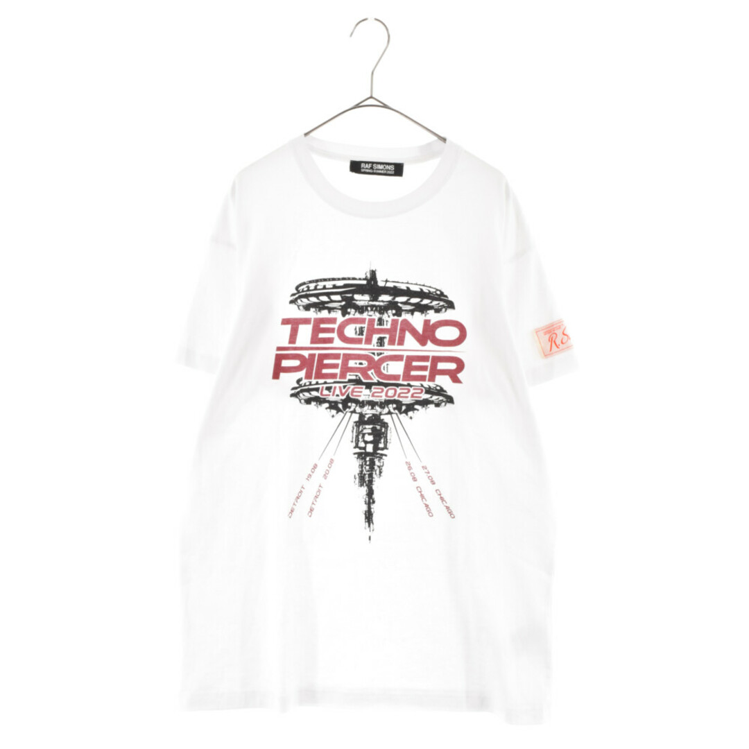 RAF SIMONS ラフシモンズ 22SS OVER-SIZED TECHNO PIERCER T-SHIRT オーバーサイズ 半袖 プリントTシャツ 221‐M120 ホワイト50センチ袖丈