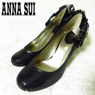 アナスイ(ANNA SUI)の極美品 ANNASUI アナスイ スパンコール パンプス 約23.5㎝(ハイヒール/パンプス)