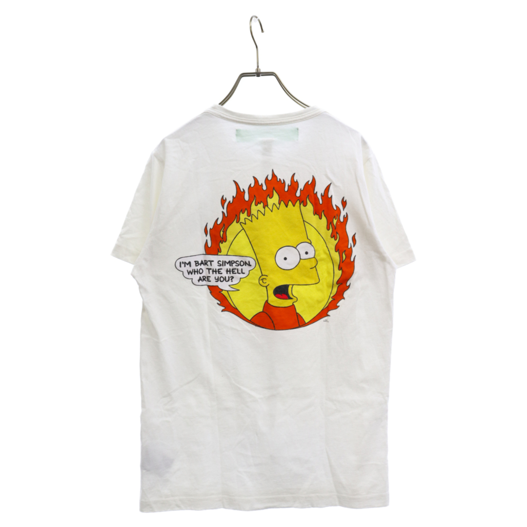 OFF-WHITE オフホワイト 19SS×The Simpsons Flame Bart Tee ザ シンプソンズ フレイムバート  クルーネック半袖Tシャツ OMAA027S19185035 ホワイト