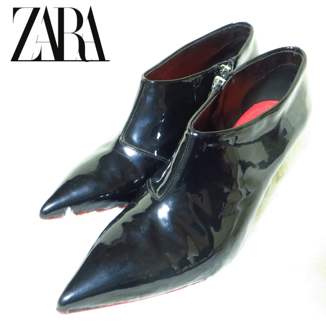 ZARA(ザラ)の美品 ZARA ザラ アンクルヒール ブーティ パンプス 36 約23.5 レディースの靴/シューズ(ブーティ)の商品写真