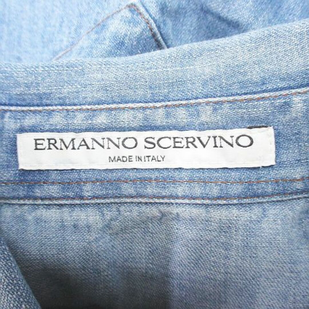 ERMANNO SCERVINO 長袖 デニムシャツ 青系 ブルー レース 2