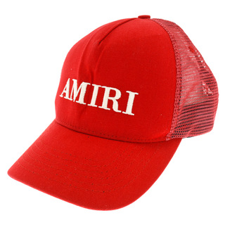 アミリ(AMIRI)のAMIRI アミリ ロゴ刺繍 ベースボールキャップ 帽子 レッド(キャップ)
