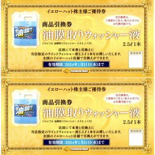 イエローハット株主優待 油膜取りウォッシャー液引換券 2枚(その他)