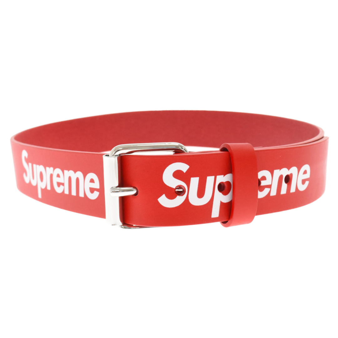 Supreme Repeat Leather Belt Red - Large