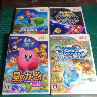 ウィー(Wii)の星のカービィWiiとデューイズアドベンチャーとマリオギャラクシー1・2のセット(家庭用ゲームソフト)