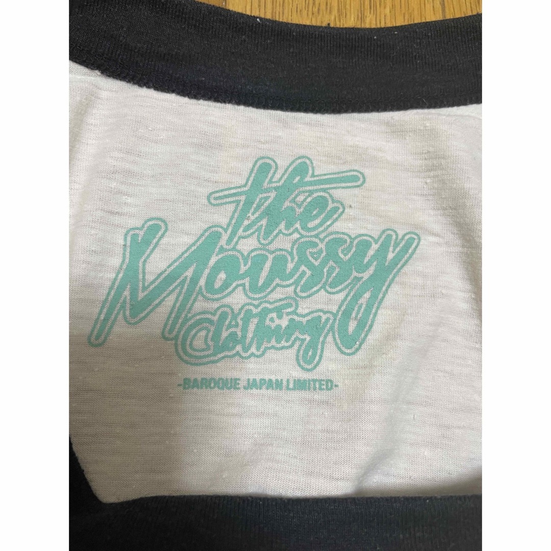 moussy(マウジー)のマウジー　moussy ラグラン　ロンT 七分袖　白　ホワイト　黒　ヴィンテージ レディースのトップス(Tシャツ(長袖/七分))の商品写真