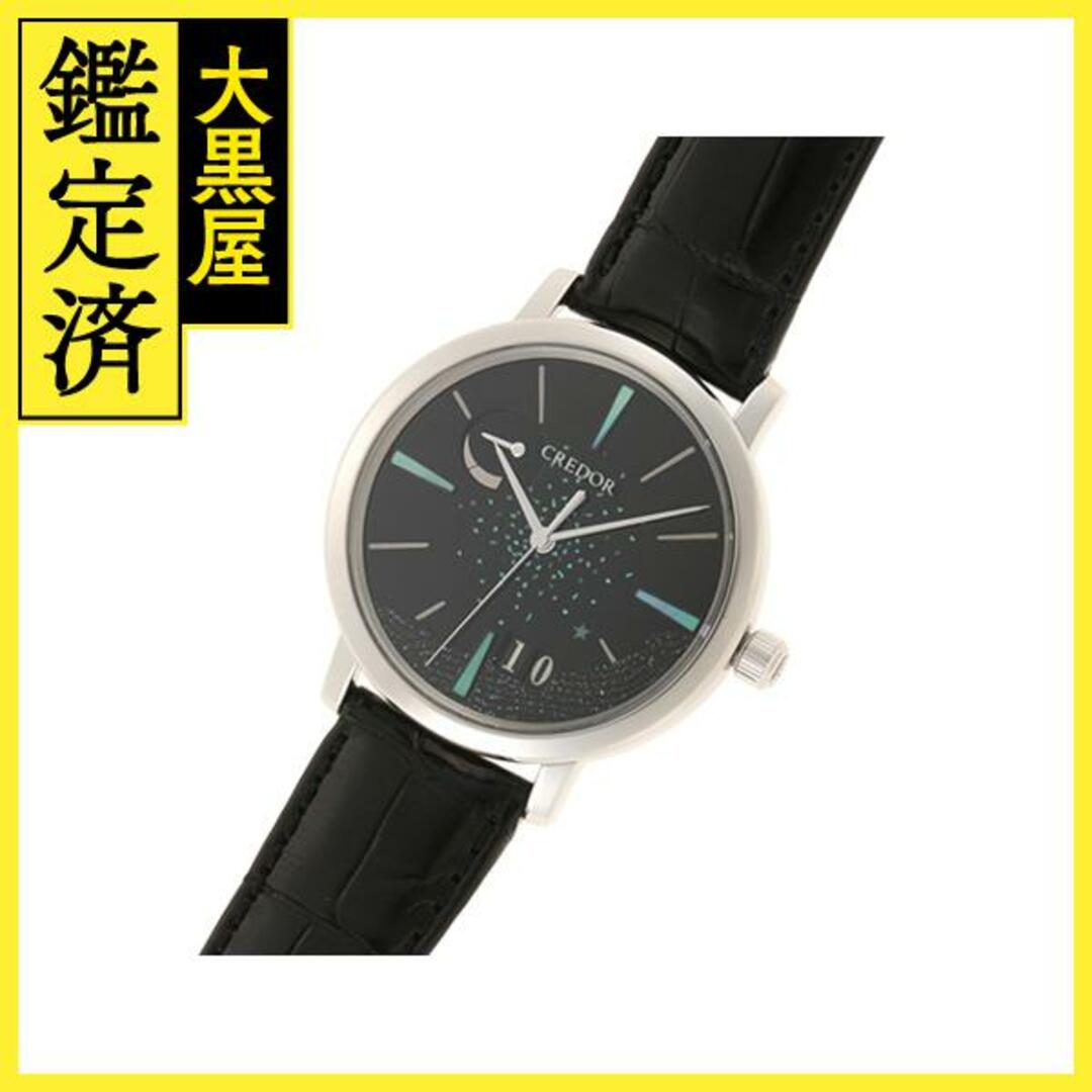 SEIKO　セイコー　クレドールシグノ　月虹　ステンレス/革　ブラック【473】