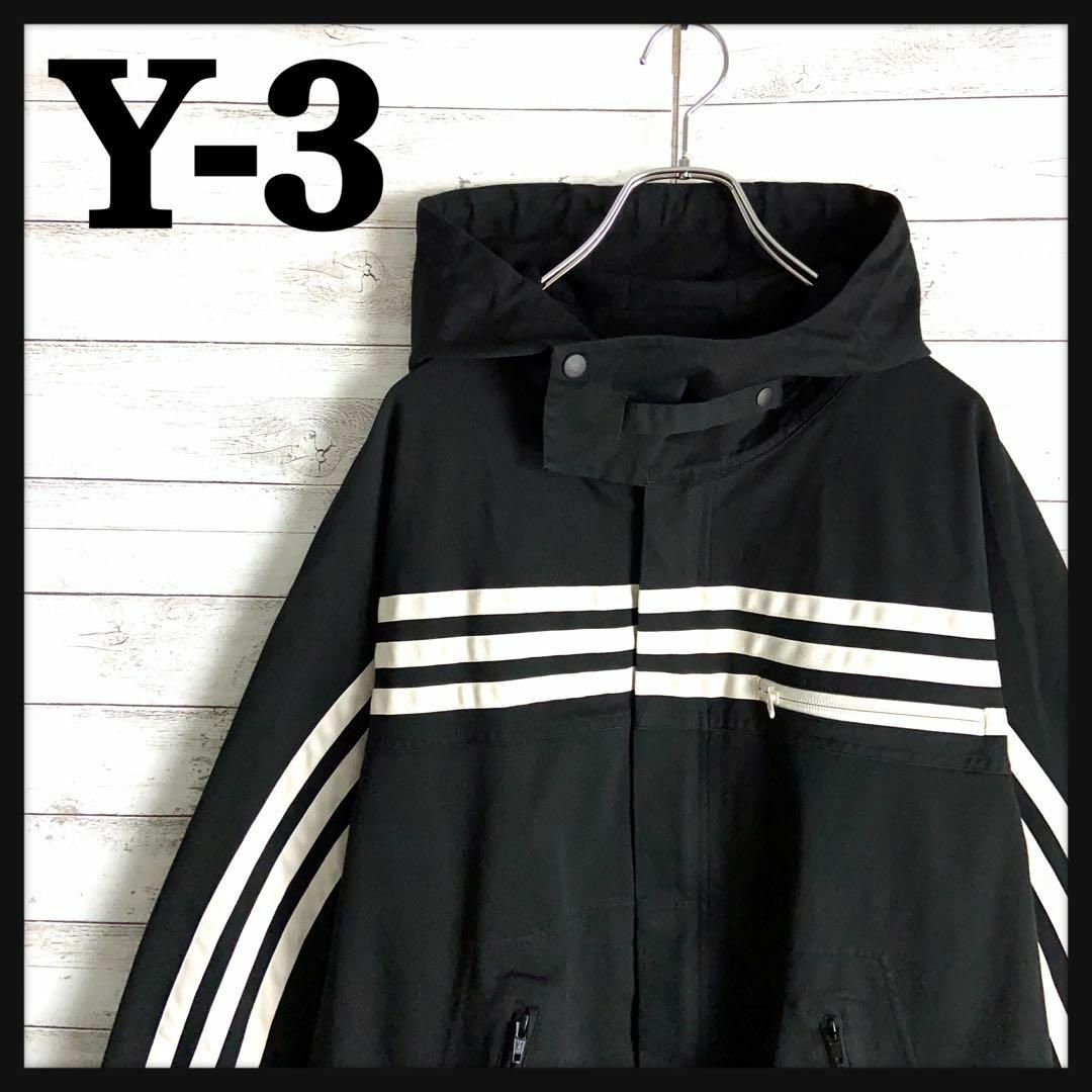 8028【希少デザイン】Y-3☆ワンポイントロゴ定番カラーコート　入手困難　美品