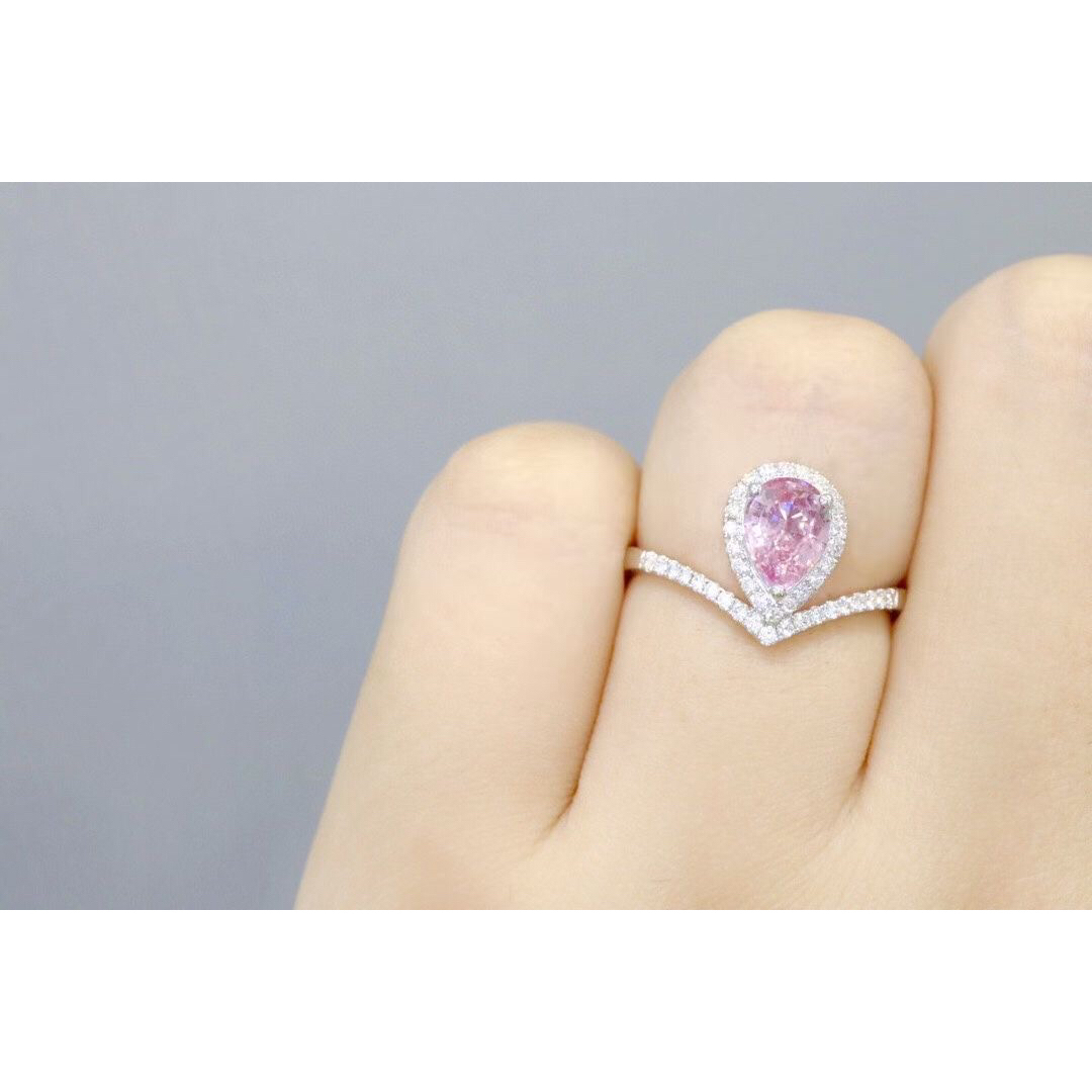 天然 パパラチアサファイア ダイヤ リング1.08ct k18 f