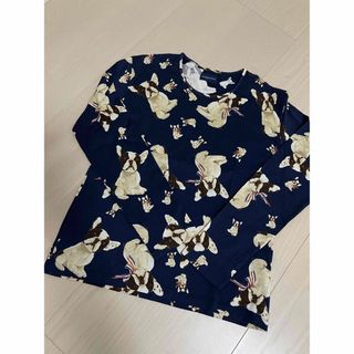 カネコイサオ(KANEKO ISAO)の☆美品　ワンダフルワールド  フレンチブルドッグ　Tシャツ　紺系(Tシャツ(長袖/七分))