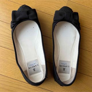 美品　LANVIN en Bleu フラットシューズ　グリッターラメ　23.5㎝