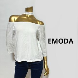 エモダ(EMODA)の【3119】EMODA チョーカー付き オフショル トップス F(カットソー(長袖/七分))