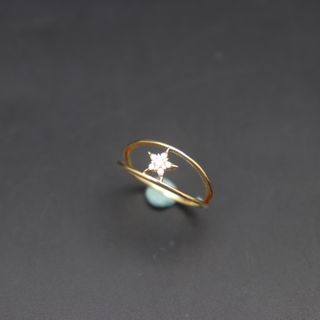 【超美品】スタージュエリー　リング　K18YG　D0.02ct　7号