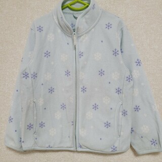ユニクロ(UNIQLO)の120 プリント フリースジャケット 水色 ユニクロ 雪の結晶(ジャケット/上着)