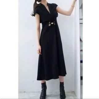 Mame Flared Hole Dress with Leather Belt(ロングワンピース/マキシワンピース)