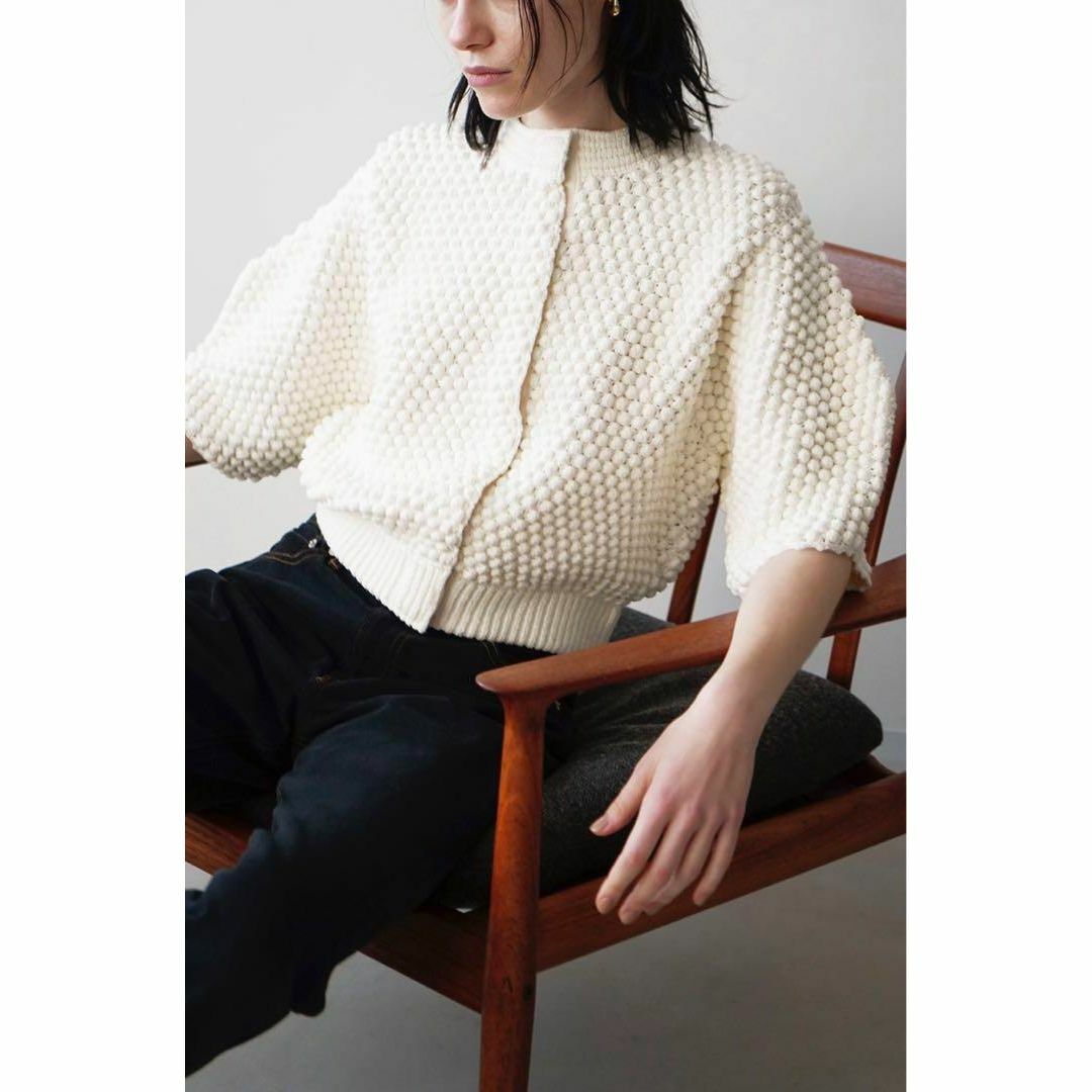 新品】3D DOT HALF SLEEVE KNIT CARDIGAN クラネ - カーディガン