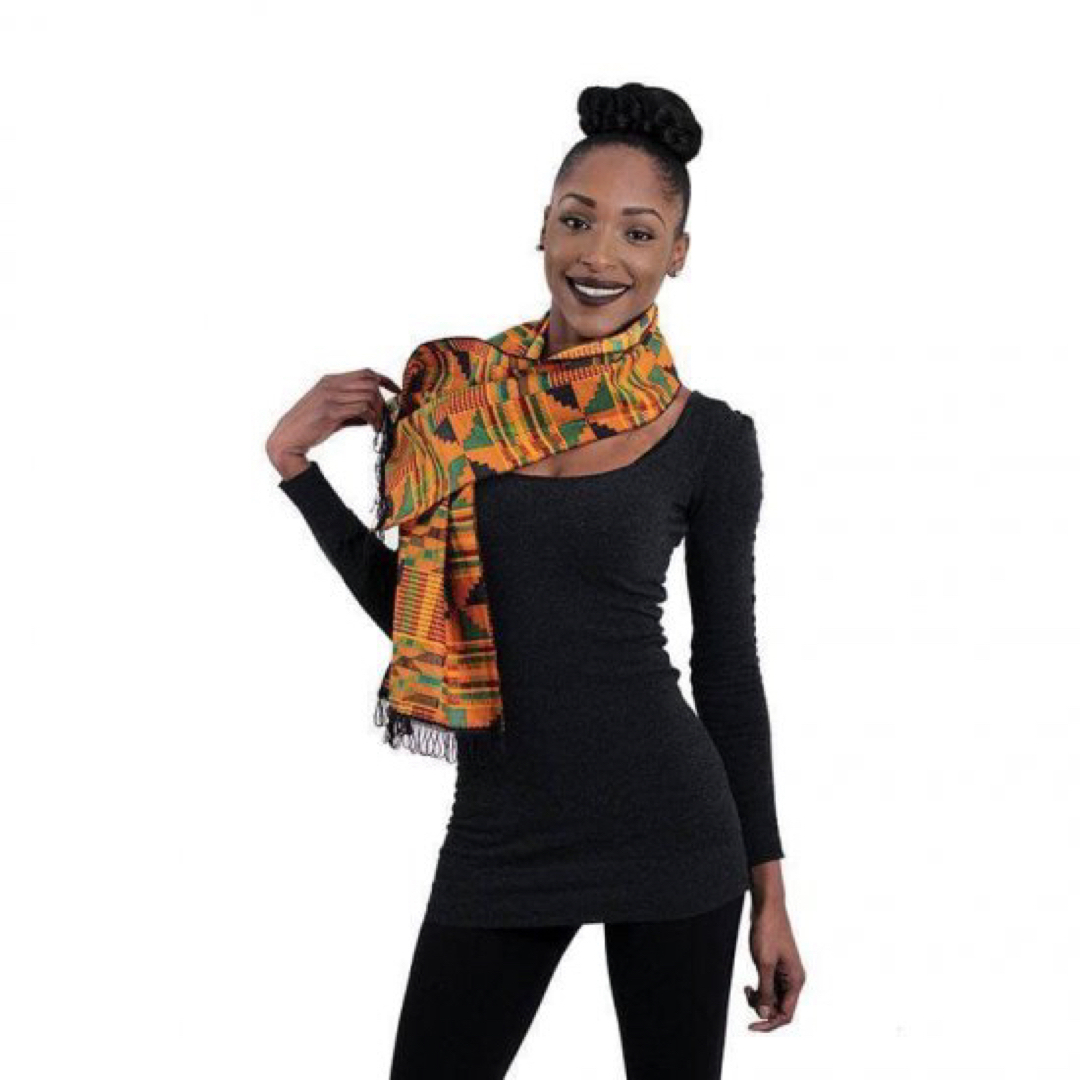 ユニセックス　アフリカンプリント　ケンテ　スカーフ ハンドメイドのファッション小物(スカーフ)の商品写真