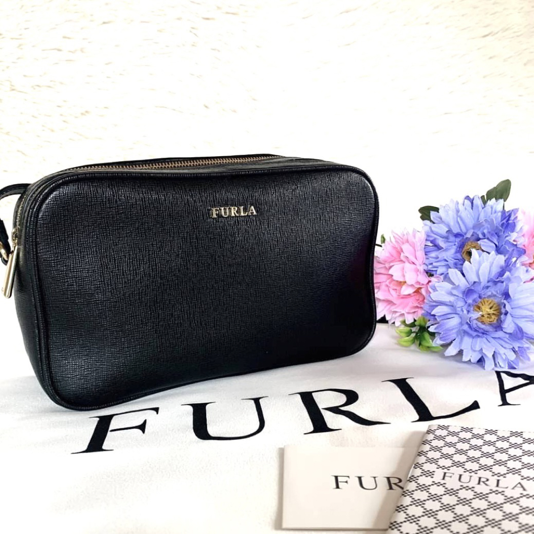 ✨極美品✨FURLA ショルダーバッグ LILLY ダブルジップ ブラック