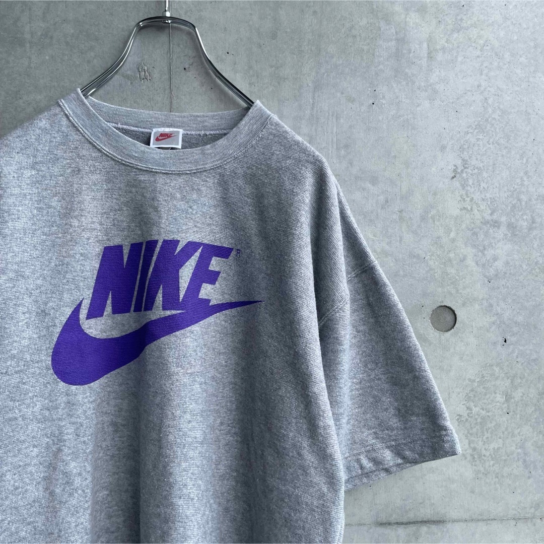 NIKE(ナイキ)の90年代 NIKE Tシャツ クロップド丈 スウォッシュ フロントロゴ グレー レディースのトップス(Tシャツ(半袖/袖なし))の商品写真