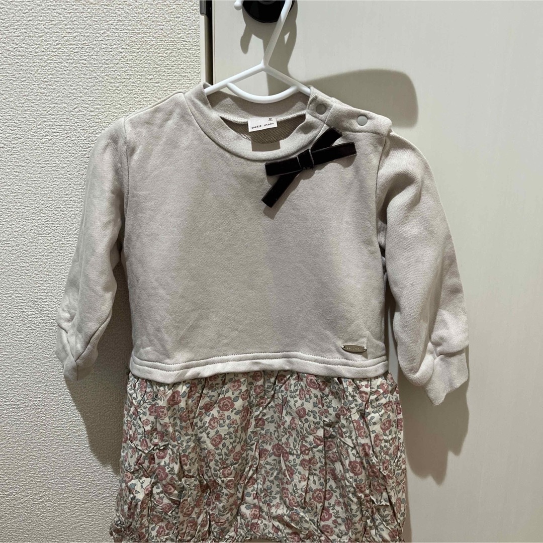 petit main(プティマイン)のプティマイン　花柄ドッキングワンピース　90 キッズ/ベビー/マタニティのキッズ服女の子用(90cm~)(ワンピース)の商品写真