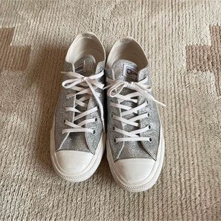 コンバース(CONVERSE)のconverse コンバース　ラメ　スニーカー　23.5  シルバー(スニーカー)