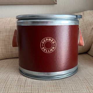 HERMES エルメス サドルボックス 馬具缶 ルージュアッシュ-