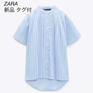 ザラ(ZARA)の新品 未使用 タグ付き ZARA プリーツ シャツ ブラウス(シャツ/ブラウス(半袖/袖なし))