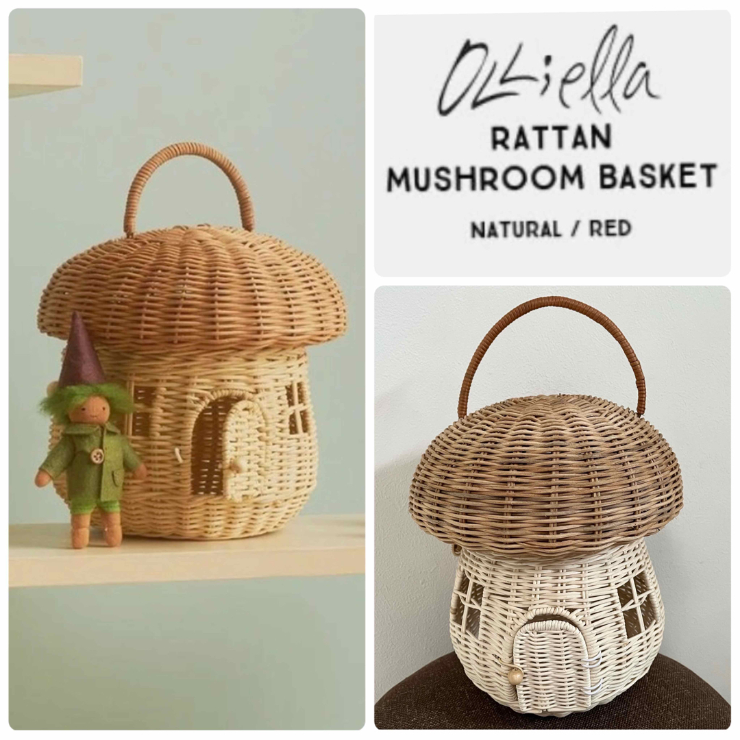 Olli Ella オリエラ MUSHROOM BASKET かごバッグ　きのこ