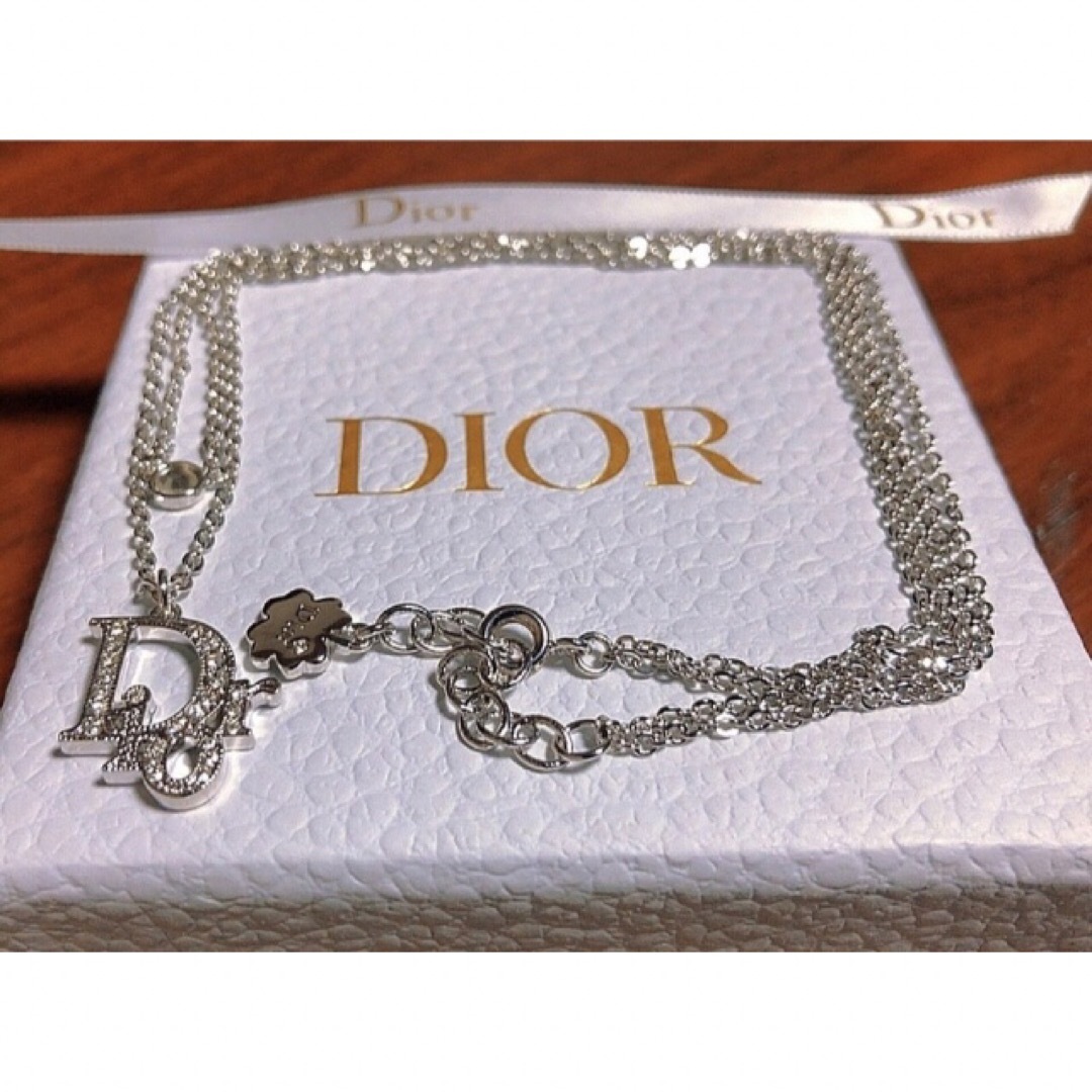 Dior 上品 人気 ディオール silver 2連ネックレス シルバー ロゴ