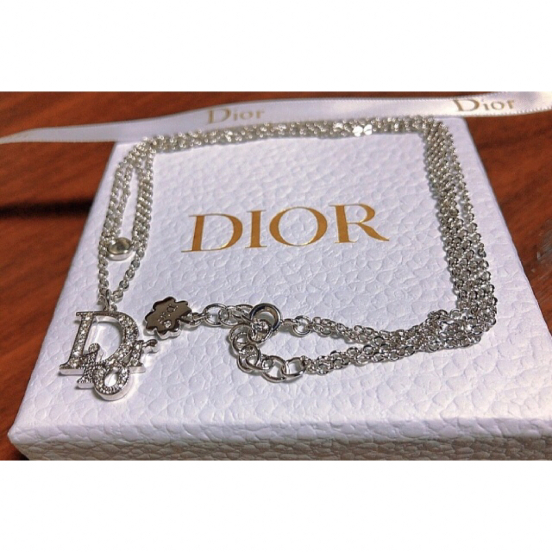 Dior 上品 人気 ディオール silver 2連ネックレス シルバー ロゴ | フリマアプリ ラクマ