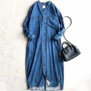 アーバンリサーチ(URBAN RESEARCH)の美品▲アーバンリサーチ × Lee //デニムシャツワンピース▲インディゴ(ロングワンピース/マキシワンピース)