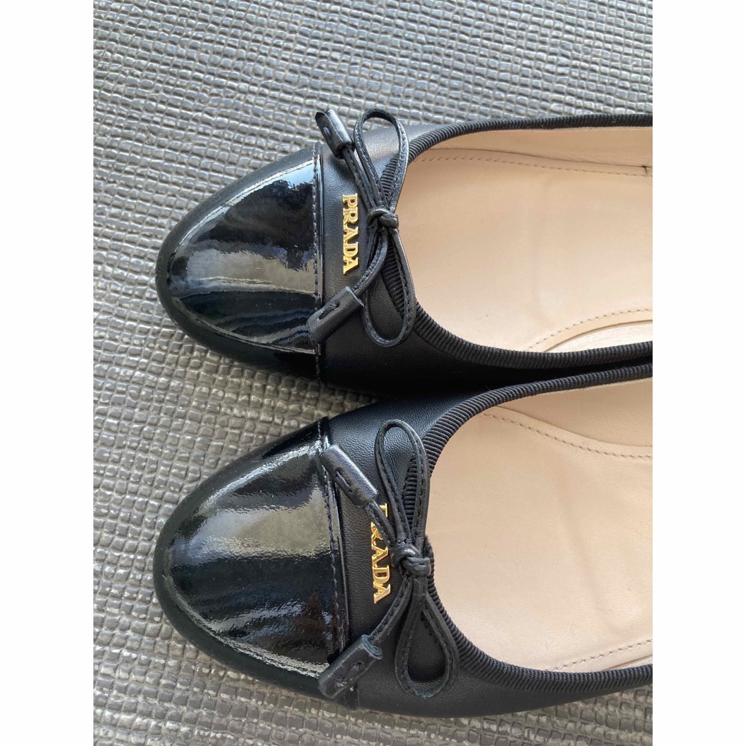 PRADA 36 22.5 フラットパンプス ブラック/LC38