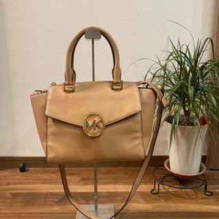 マイケルコース(Michael Kors)の【美品】マイケルコース 2way ショルダーバッグ キャメル 本革 レザー ロゴ(ショルダーバッグ)