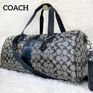 COACH - 極美品✨コーチ ボストンバッグ 2way シグネチャー 黒 PVC 大 ...