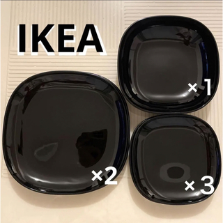 イケア(IKEA)のIKEA お皿　黒　BACKIG バッキグ　プレート　ハロウィン(食器)