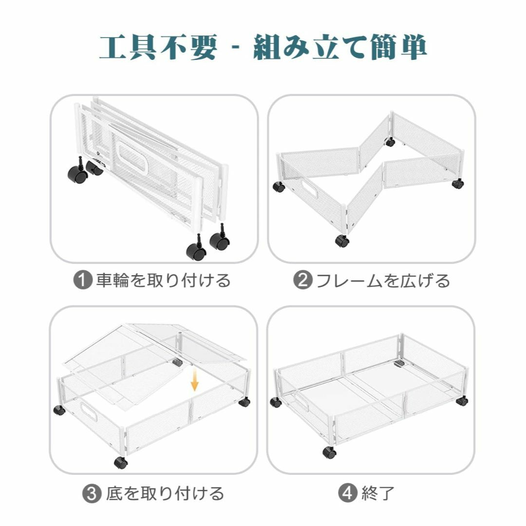 GOWTHHRT ベッド下収納ボックス 収納ケース 収納ボックス キャスター付き