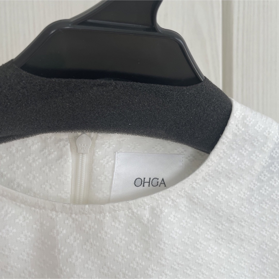 Drawer(ドゥロワー)の最終値下げ　OHGA パターンブラウス ホワイト　PATTERN BLOUSE レディースのトップス(シャツ/ブラウス(長袖/七分))の商品写真