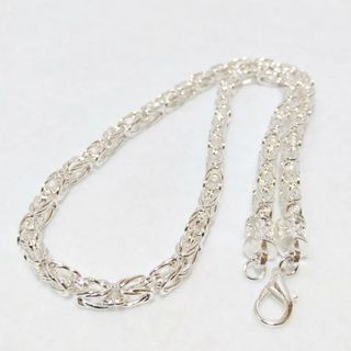 シルバー ビザンチン チェーン ネックレス 925 白銀加工 メンズ