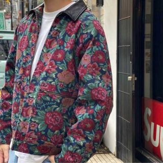 Supreme - シュプリーム Leather Collar Work Jacket ロゴ 花柄の通販