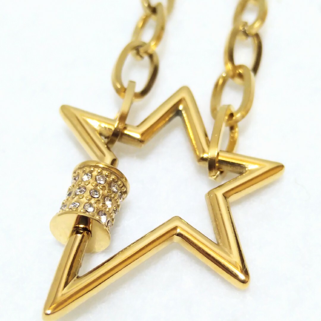 ゴールド 星 スター 星型 ジルコニアダイヤ ペンダント ブリンブリンネックレス