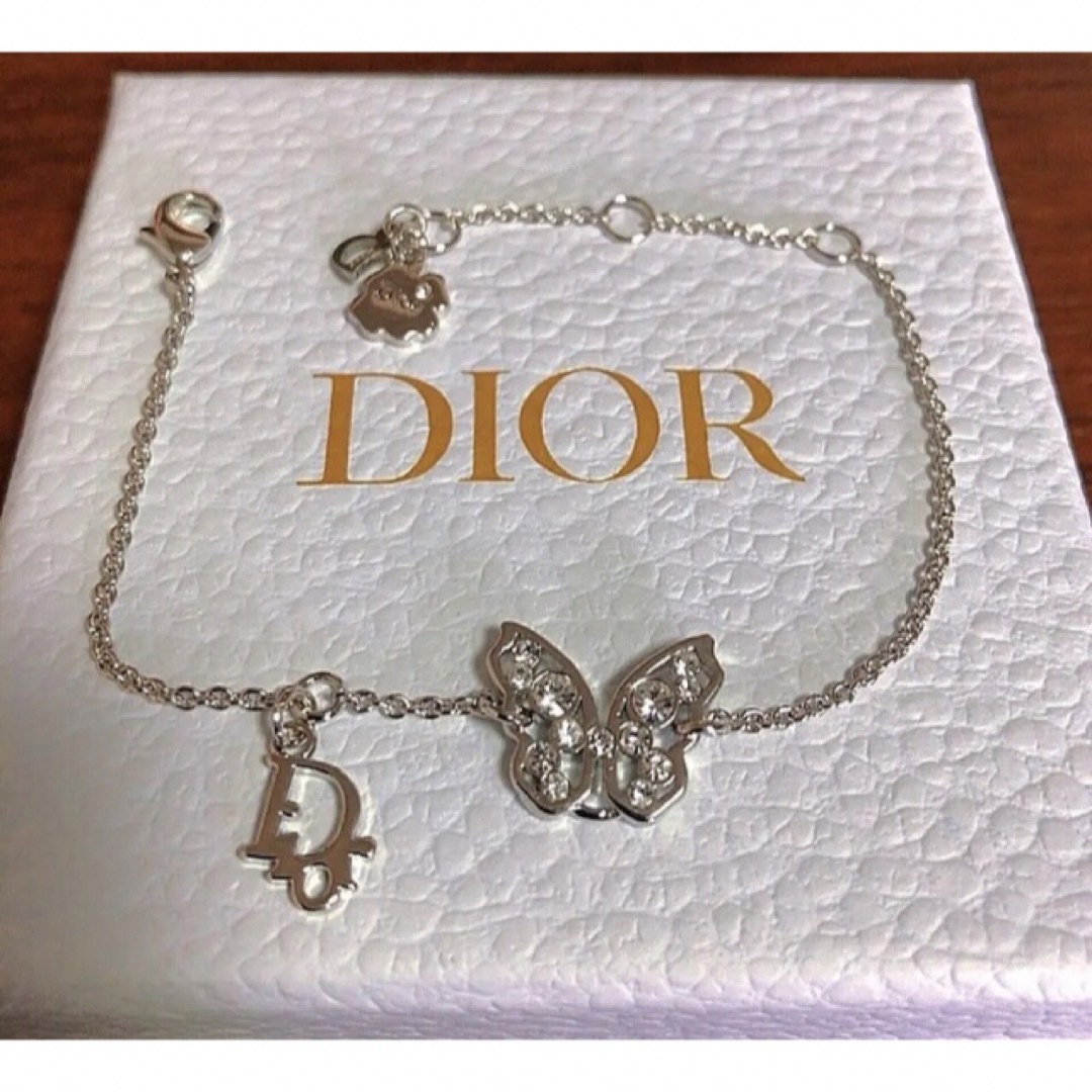 Dior 蝶 ロゴ シルバー ブレスレット butterfly  Dior