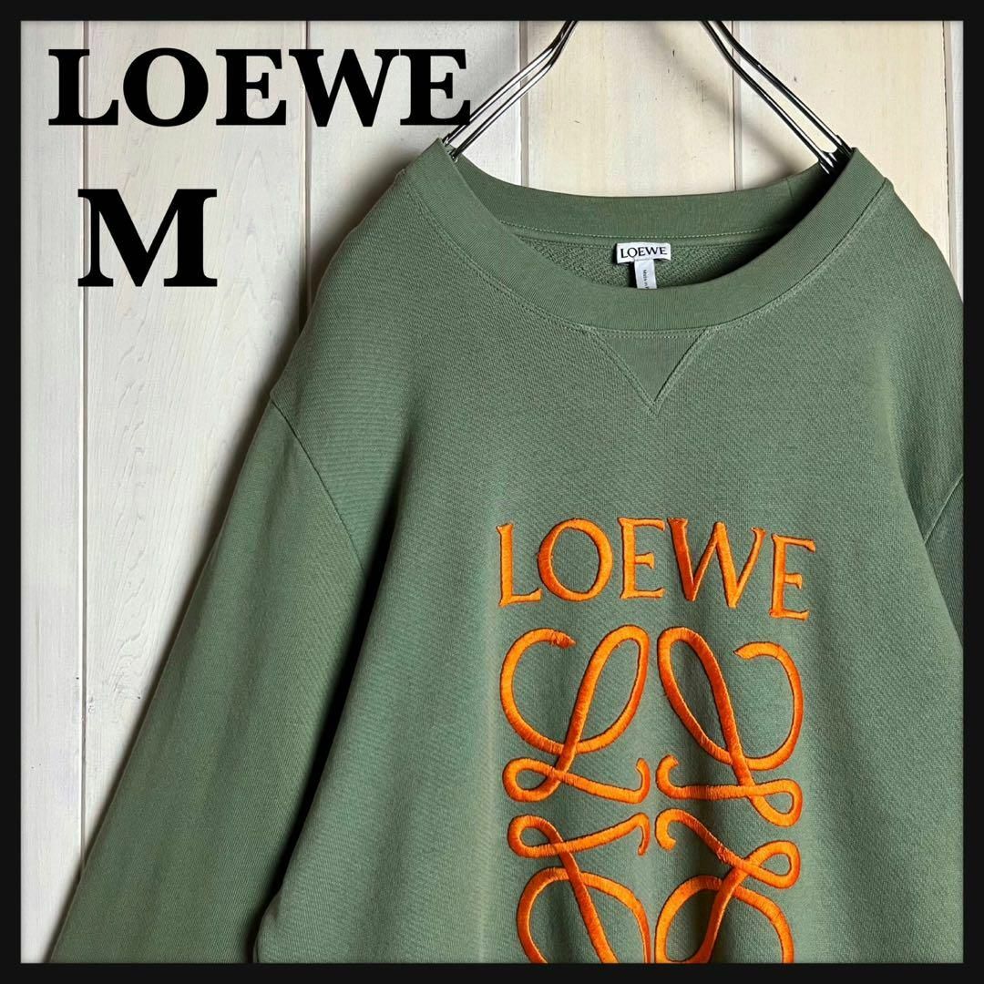 ロエベ LOEWE センター刺繍スウェット アナグラム カーキ 即完売デザイン