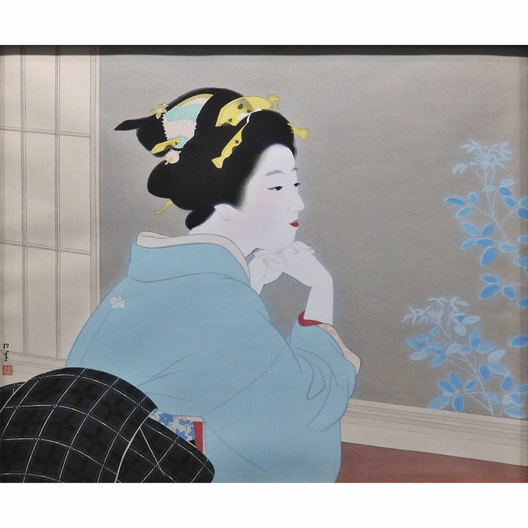 上村松園 日本画 『鼓の音』 美人画 人物画 絵画