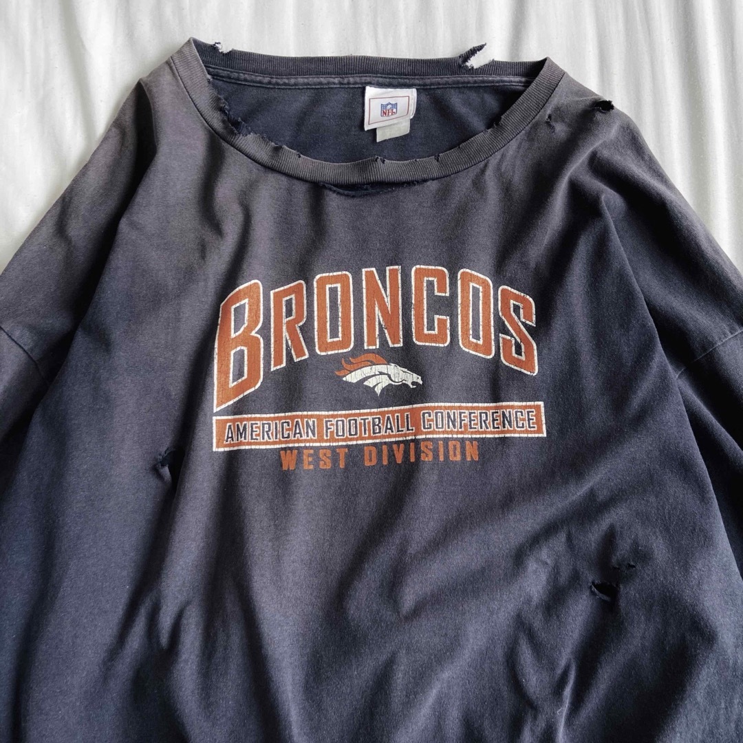 ◯ 90´s BRONCOS オーバーサイズ ダメージロンTの