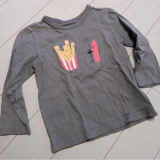 ベルメゾン(ベルメゾン)のチャコールグレー 長袖 100 ポテトプリント(Tシャツ/カットソー)