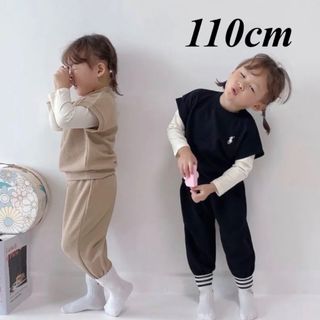 キッズ3点セット　ベージュ110cm(Tシャツ/カットソー)