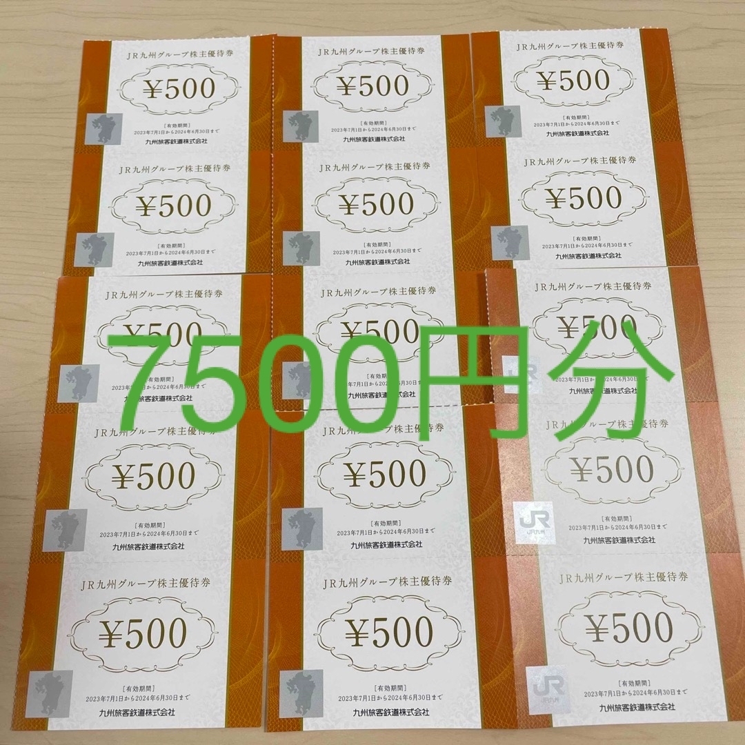 7500円分　JR九州 九州旅客鉄道 株主優待