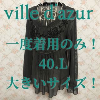 ビルダジュール(Ville dazur)の★ville d‘azur/ビルダジュール★一度着用のみ★長袖カットソー40(カットソー(長袖/七分))