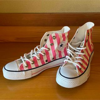 コンバース(CONVERSE)のConverse ストライプ ハイカットスニーカー  ピンク(スニーカー)